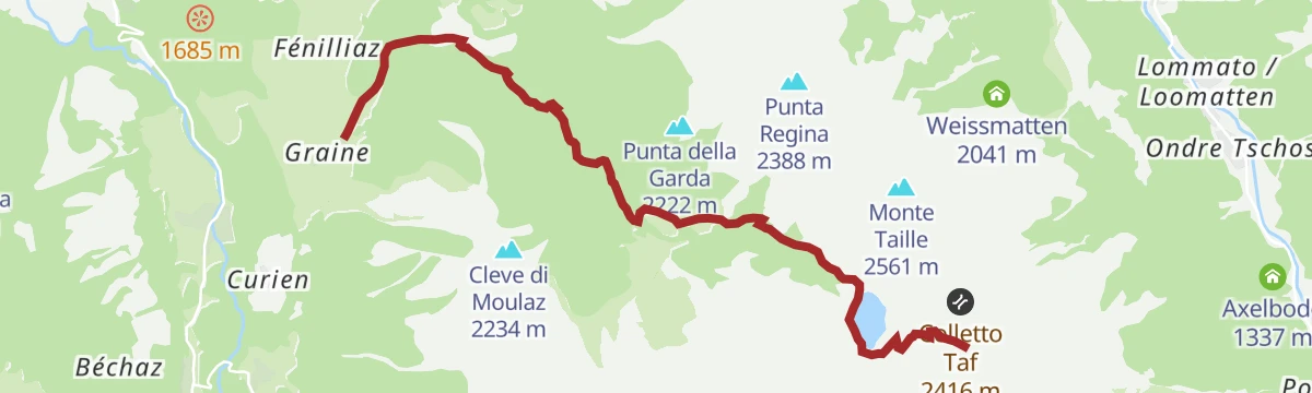 Route map: Laghi di Frudière